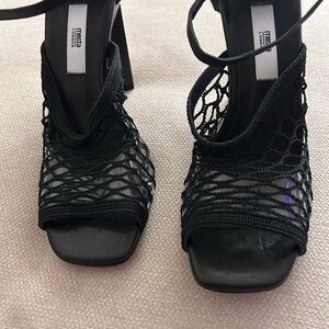 Miista Black Mesh Women's Heels